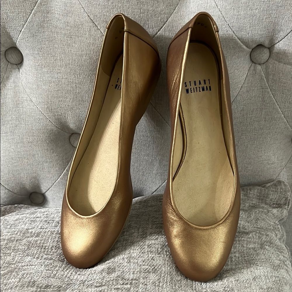 Stuart Weitzman Copper Ballet Flats